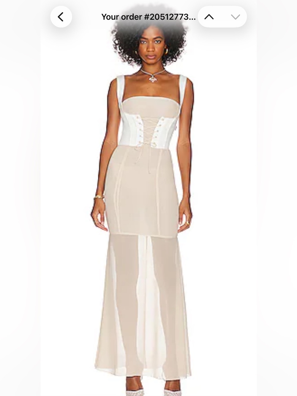 NWT LOBA Paulina Corset Dress in Ivory from Revolve
